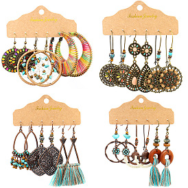 Earring Set Retro Large Circle Tassel Weaving Dreamnet Ethnic Style Bohemian Earrings
