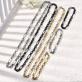 304 Наборы украшений из браслета и ожерелья из нержавеющей стали с цепочкой., с карабин-лобстерами 