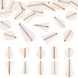 20шт. 10 стили наборы подвесок из непрозрачной смолы и дерева, разнообразные