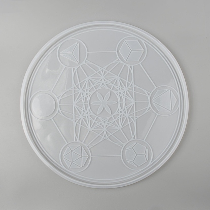 DIY Round Tarot Divination Mat Silicone Molds, Resin Casting Molds, For UV Resin, Epoxy Resin Craft Making