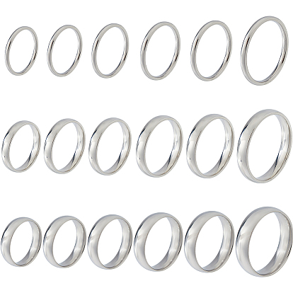 18 шт. 18 стили 304 и 201 кольца из нержавеющей стали для женщин и мужчин