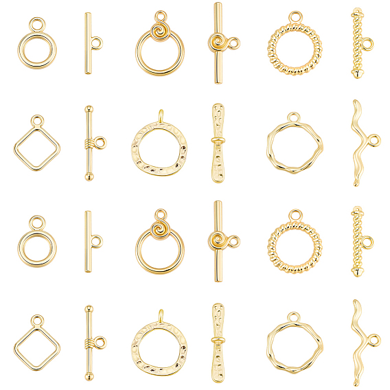 24 шт. 6 стили застежки-тоглы из сплава, без кадмия, без никеля и без свинца, разнообразные