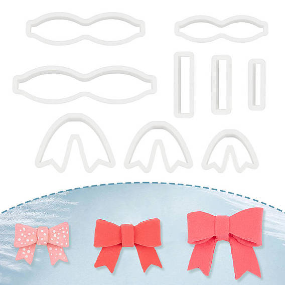 9шт 3 стили пластиковые формы, резцы глины, инструменты для лепки из глины, для серьги решений, бантом