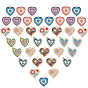 45 шт 9 стиль подвески из сплава эмали, золотой свет, сердце