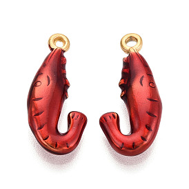 304 нержавеющей стальной эмали подвески, креветки прелести, ионное покрытие (ip), реальный 18 k позолоченный