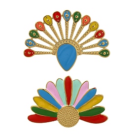 Эмалевые кольца с цветами и павлином, 304 открытые манжеты из нержавеющей стали для женщин