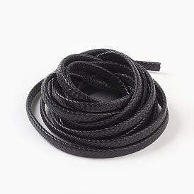 Braided Leather Cord, Leather Jewelry Cord, Jewelry DIY Making Material, Dyed, Flat