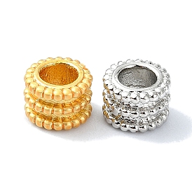 Rack Plating Brass Beads, Long-Lasting Plated, Lead Free & Cadmium Free, Column