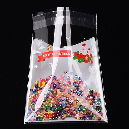 Rectangle OPP Cellophane Bags for Christmas, 14x9.9cm, Bilateral Thickness: 0.07mm, about 95~100pcs/bag