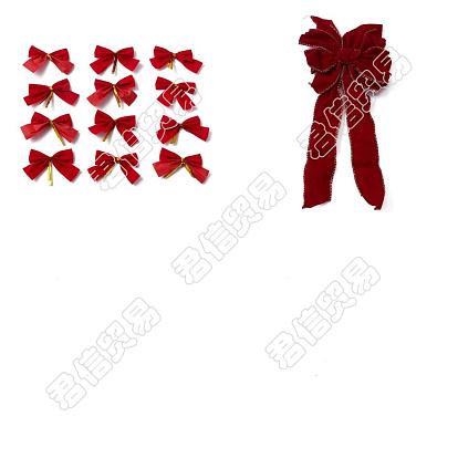 Ahademaker 14 piezas 2 estilo poliéster bowknots, con lazo de hierro, para decoraciones navideñas y fiestas