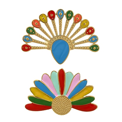 Эмалевые кольца с цветами и павлином, 304 открытые манжеты из нержавеющей стали для женщин