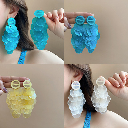 Серьги с болтами, плоско-круглые, с булавками стерлингового серебра