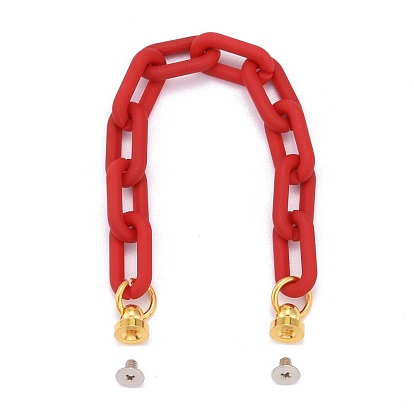 Rubberized Style Acrylic Cable Chain Phone Case Chain, with Brass Screw nut and Iron Screws, for DIY Phone Case Decoration