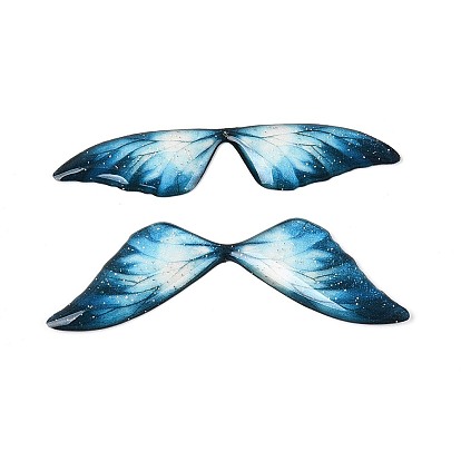 2 шт. прозрачных кабошонов из эпоксидной смолы в виде крыльев бабочки, с блеском порошок