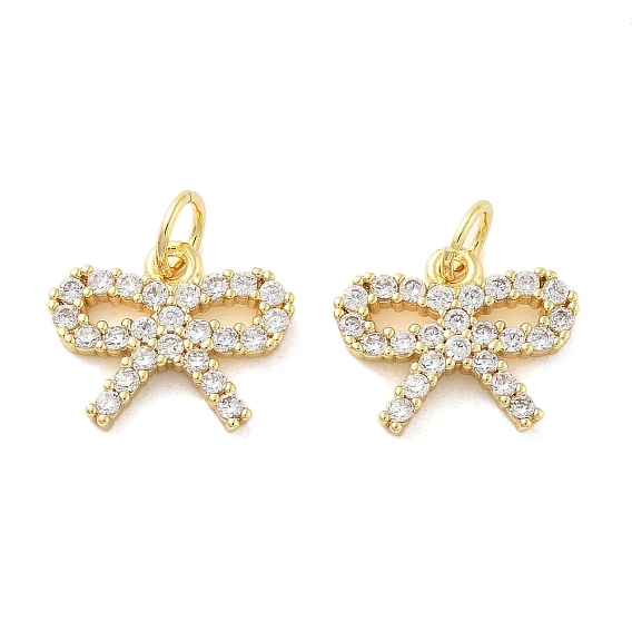 Латунные микро проложить кубического циркония прелести, бантом, без свинца и без кадмия, долговечный, стойки покрытие, с целью перехода в кольце