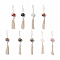 Gemstone Pendant Decorations, with Acrylic Pearl Beads, Heart