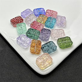 Glass beads 13*23mm vertical hole through the flower brand diy bracelet bracelet mahjong square brand hairpin accessories