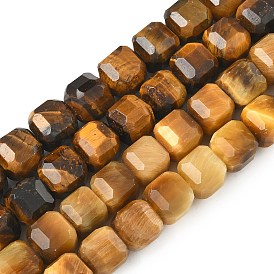 Природных тигровый глаз бисер нитей, граненый стол, вырезанный куб