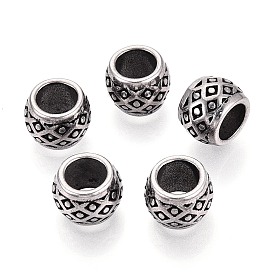 304 из нержавеющей стали крупные бусины отверстие, Rondelle с ромбом