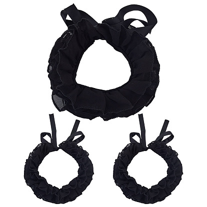 Шифоновый кружевной воротник с оборками, съемные накладные воротники