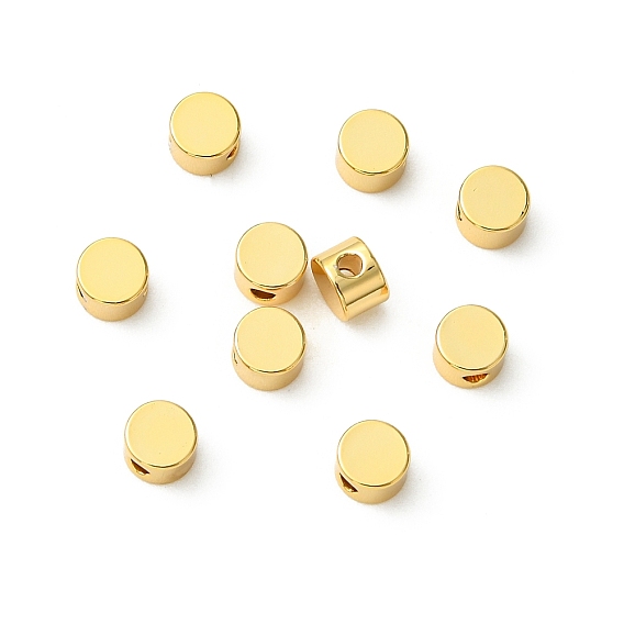 SHEGRACE Brass Beads, Cadmium Free & Nickel Free & Lead Free, Flat Round