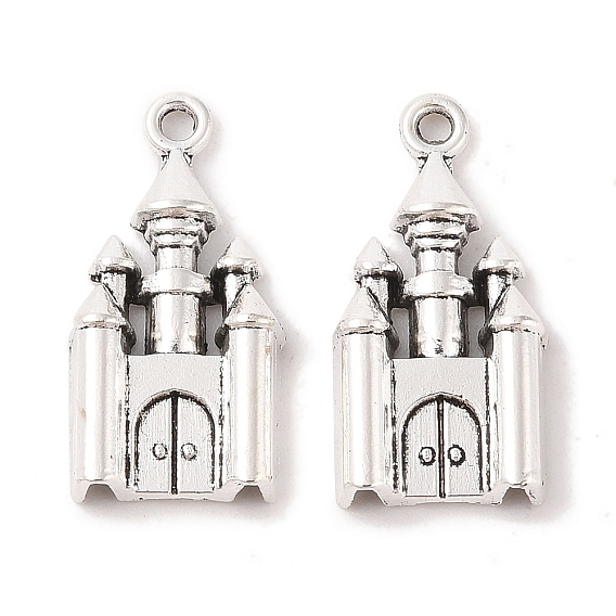 Тибетский стиль сплава цинка подвески, без свинца и без кадмия, замок, 28x14x5 мм, отверстие : 2 мм, Около 142 шт / 500 г