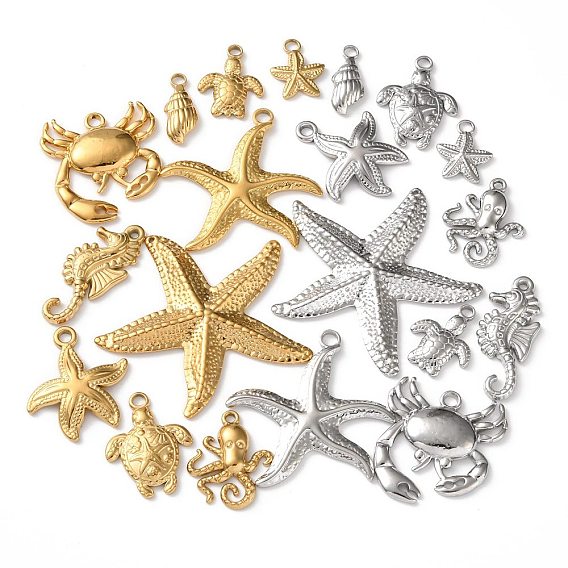 10 шт. тема океана 304 подвески из нержавеющей стали, разнообразные