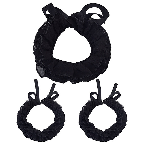 Шифоновый кружевной воротник с оборками, съемные накладные воротники