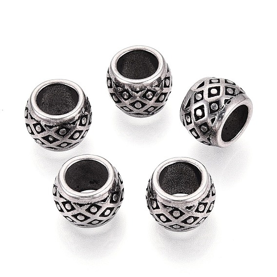 304 из нержавеющей стали крупные бусины отверстие, Rondelle с ромбом