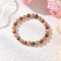 Браслеты из круглых бусин из натурального унакита и лунного камня для мужчин и женщин