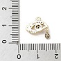 Brass Micro Pave Clear Cubic Zirconia Pendants, Long-Lasting Plated, Eye