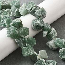 Естественный зеленый авантюрин бисер нитей, грубый необработанный камень, самородки