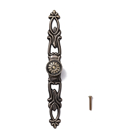 Vintage Victorian Floral Pattern Alloy Cabinet Door Knobs, Kitchen Drawer Pulls Cabinet Handles, with Iron Screws