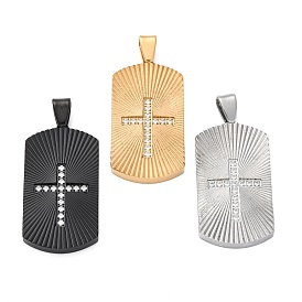 304 микро нержавеющей стали прокладывать Цирконом подвески, ионное покрытие (ip), прямоугольник с поперечными прелести