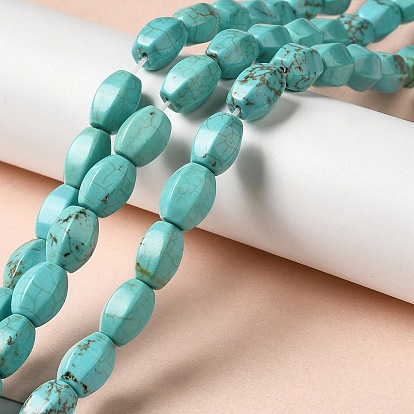 Natural Howlite Beads Strands, Dyed, Faceted, Drum