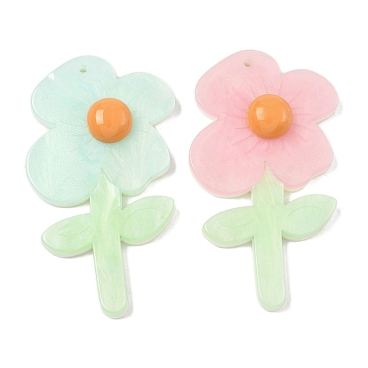 Непрозрачной акриловые большие подвески, цветок