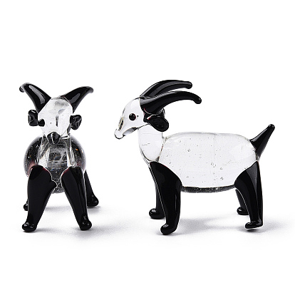 Handmade Lampwork Home Decorations, 3D Goat Ornaments for Gift