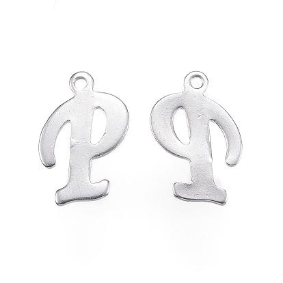 304 Stainless Steel Letter Charms, Letter.P