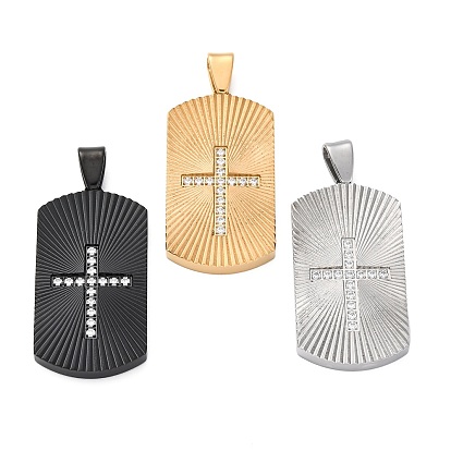 304 микро нержавеющей стали прокладывать Цирконом подвески, ионное покрытие (ip), прямоугольник с поперечными прелести