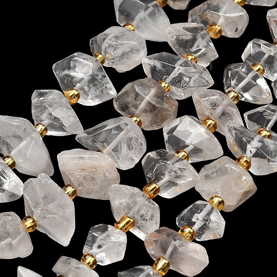 Природных кристаллов кварца бисер нитей, бусины из горного хрусталя с двойным заостренным концом, с бисером