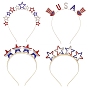 Independence Day Alloy Star/Top Hat Head Band, with Colorful Rhinestone, Hair Accessories, Golden