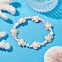 Bracelet enfant thème océan, Bracelet extensible en perles de jade naturel de Malaisie et de tortue turquoise synthétique