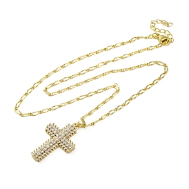 Латунный прозрачный кубический цирконий крест подвеска витая цепь ожерелья