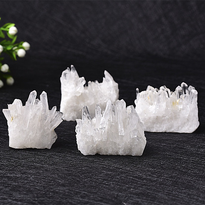 Raw Natural Quartz Crystal Cluster, Reiki Energy Stone Display Decorations, for Home Feng Shui Ornament