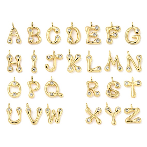 Rack Plating Brass Micro Pave Cubic Zirconia Pendants, Cadmium Free & Lead Free, Long-Lasting Plated, Real 18K Gold Plated