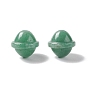 Perles naturelles en aventurine verte, sans trou, forme de saturne