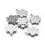201 Stainless Steel Stamping Blank Tag Charms, Flower