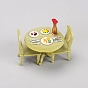 Plastic Tables and Chairs, Micro Landscape Home Dollhouse Accessories, Pretending Prop Decorations