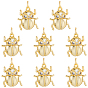 8Pcs Brass Micro Pave Cubic Zirconia Pendants, Insect Charms, Long-Lasting Plated, Cadmium Free & Lead Free, Rack Plating, with Jump Ring