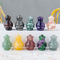 Natural & Synthetic Gemstone Christmas Tree Statue, for Home Desktop Display Decoration